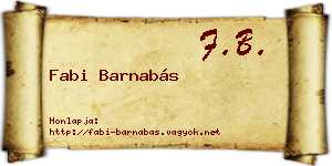 Fabi Barnabás névjegykártya