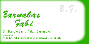 barnabas fabi business card